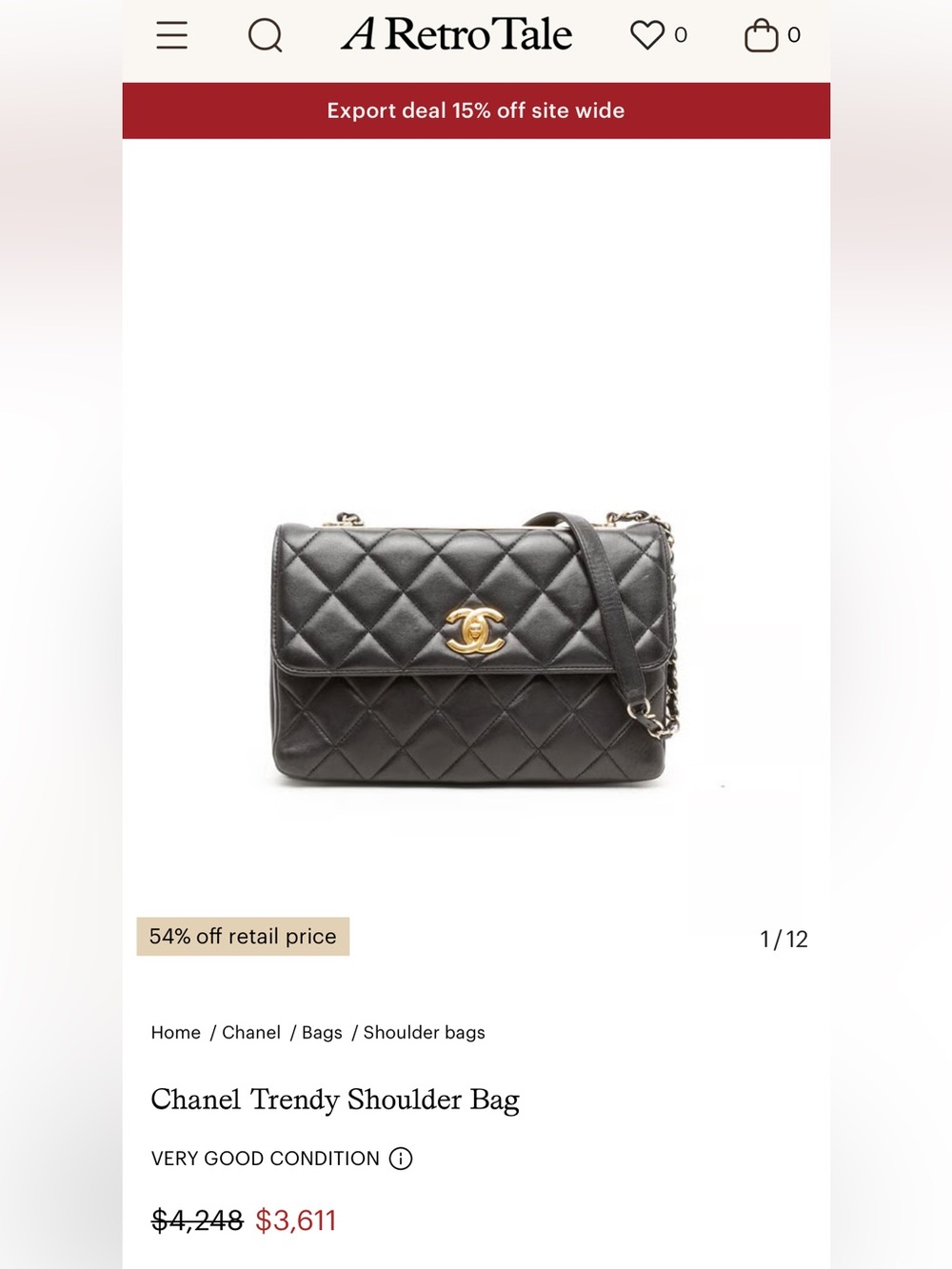 Chanel Trendy CC Shoulder Flap Bag in Black - Picture 12 of 15